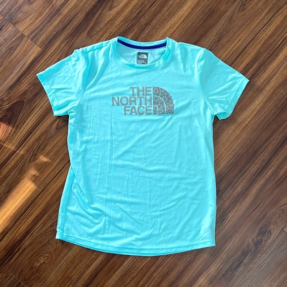 The North Face Aqua Blue Cheetah T-Shirt - Picture 2 of 7